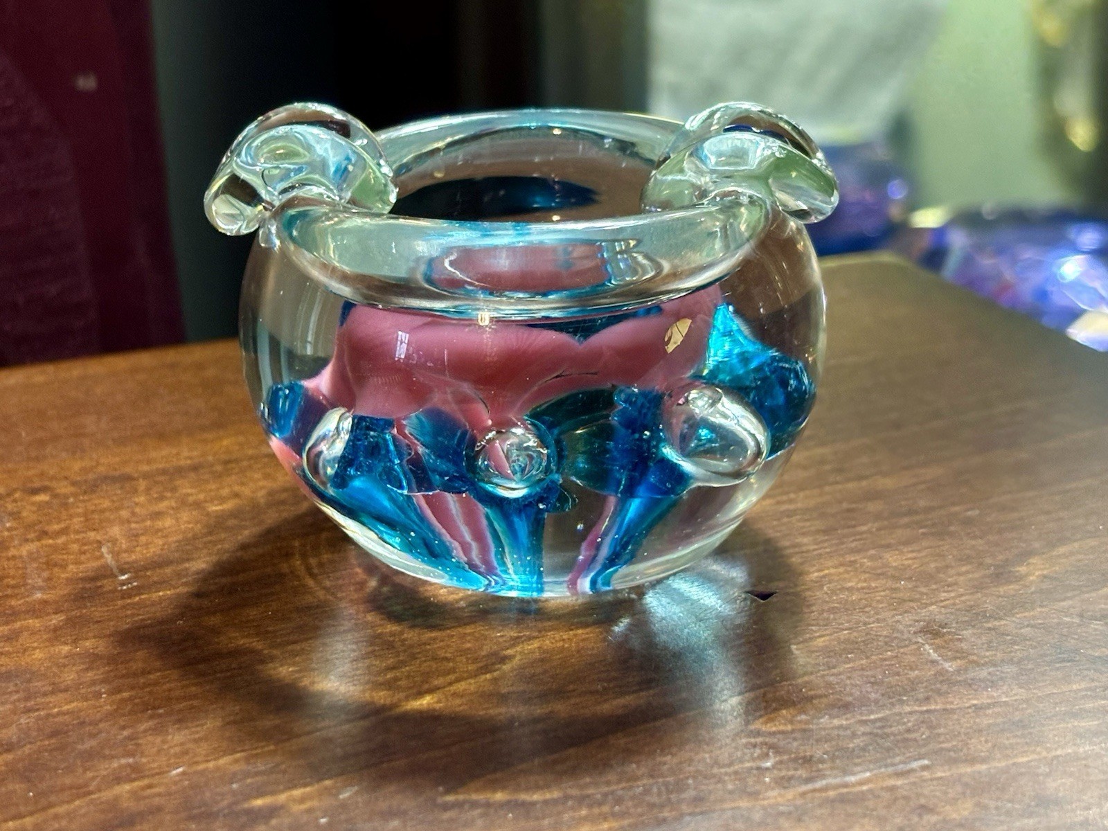 Vintage Joe St Clair Glass Ashtray Paperweight Bubbles “ Single Cigarette “