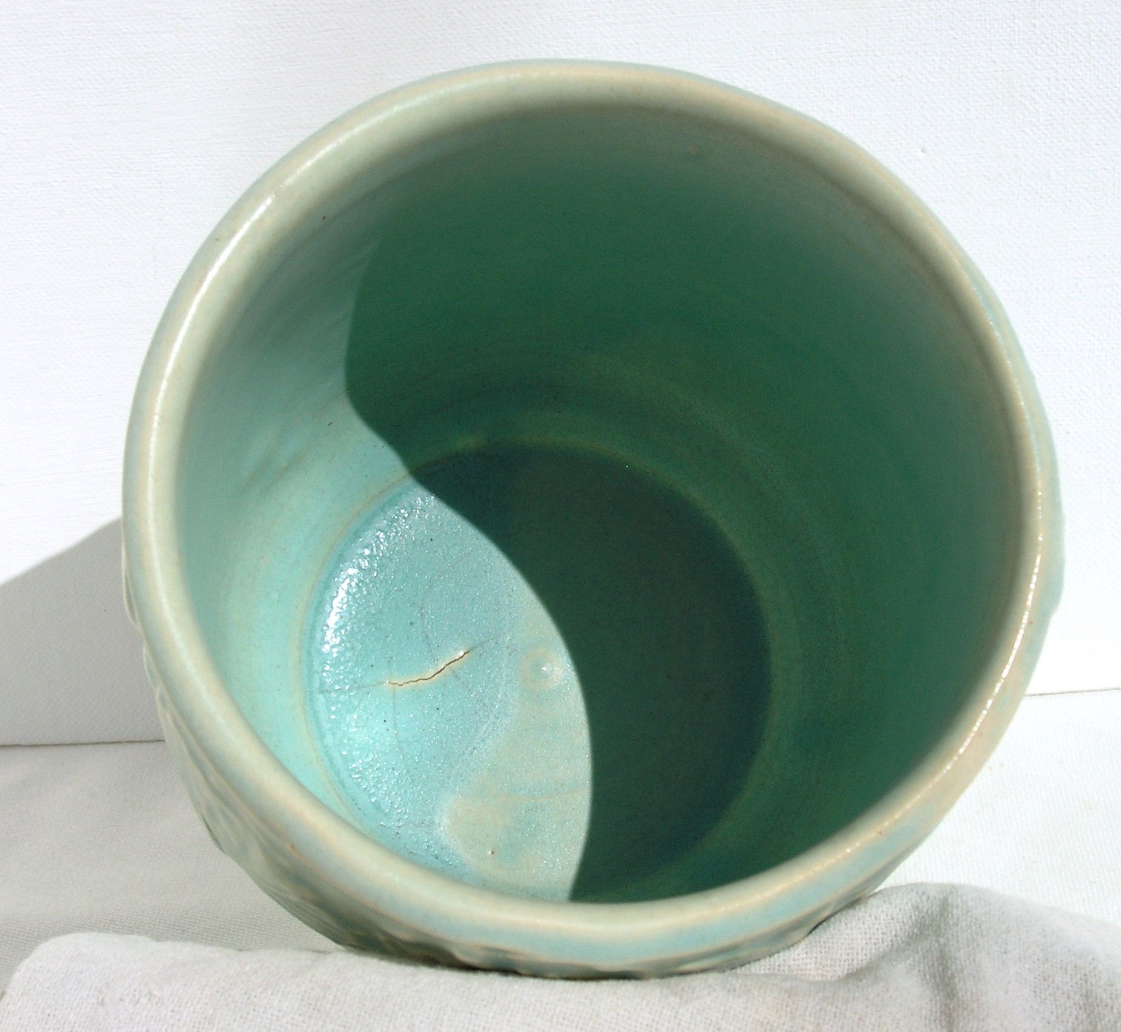 Vintage McCoy Pottery Blue Butterfly 4″ Jardiniere Planter Pot NM Mark