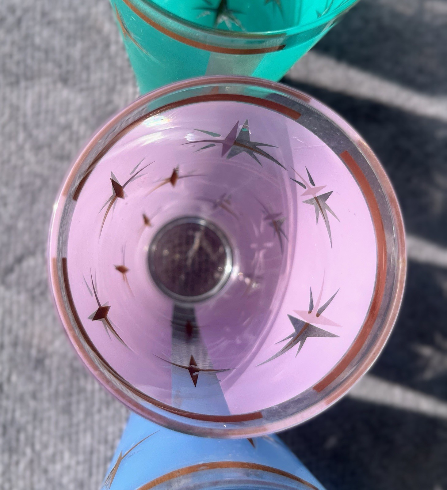 Vintage Bartlett Collins Atomic North Star Collins Glasses Set of 4 Pastel MCM