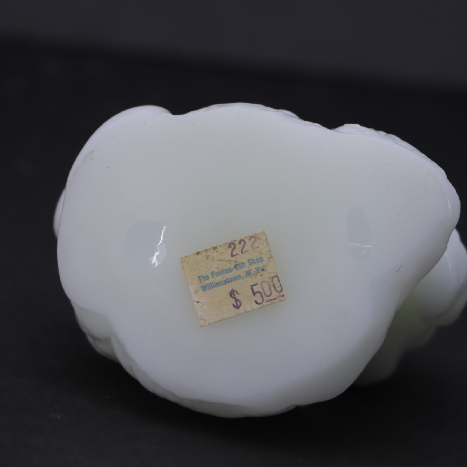 Rare Fenton Puppies White Milk Glass Cocker Spaniels from Fenton Gift Shop