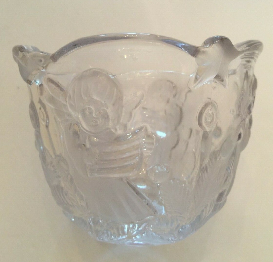 Mikasa Christmas Holiday Lights Frosted Angel Votive Tea Light Candle Holder