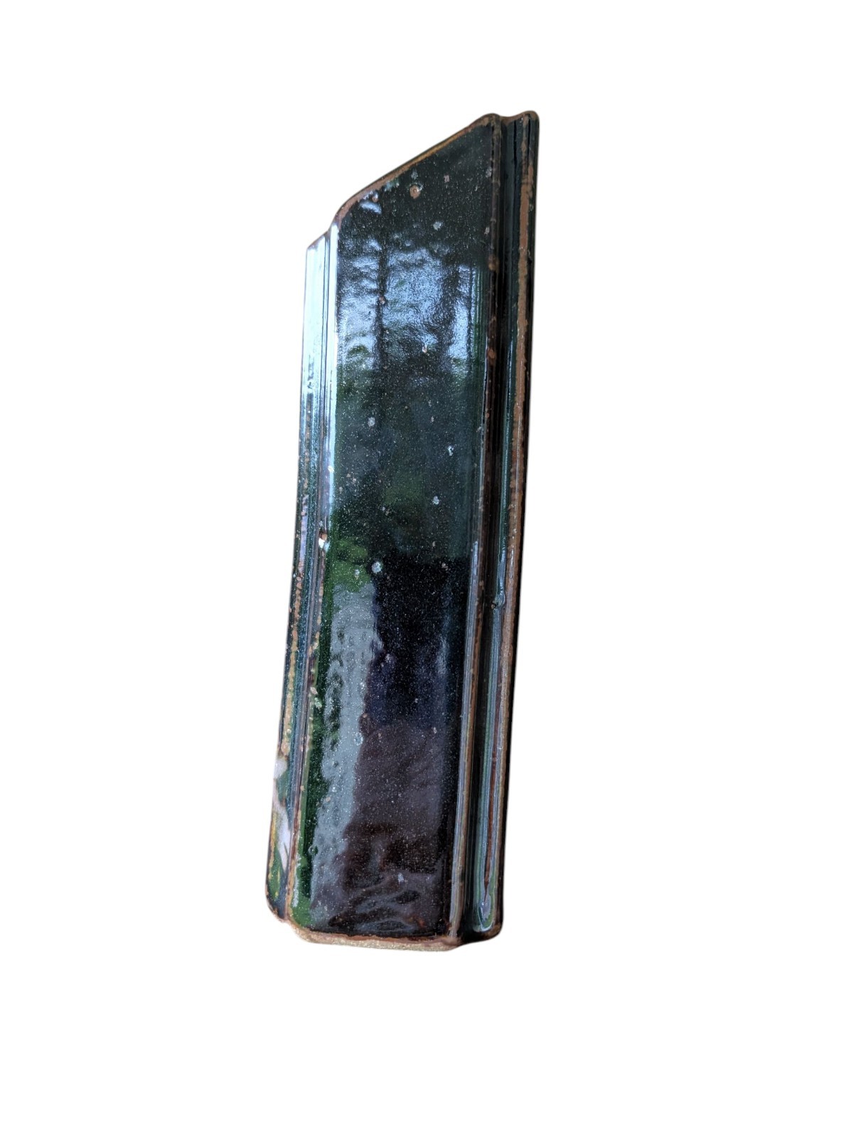 Robin Cage Studio Art Pottery Vase Richmond VA Slab Built Brutalist Signed 8.5″