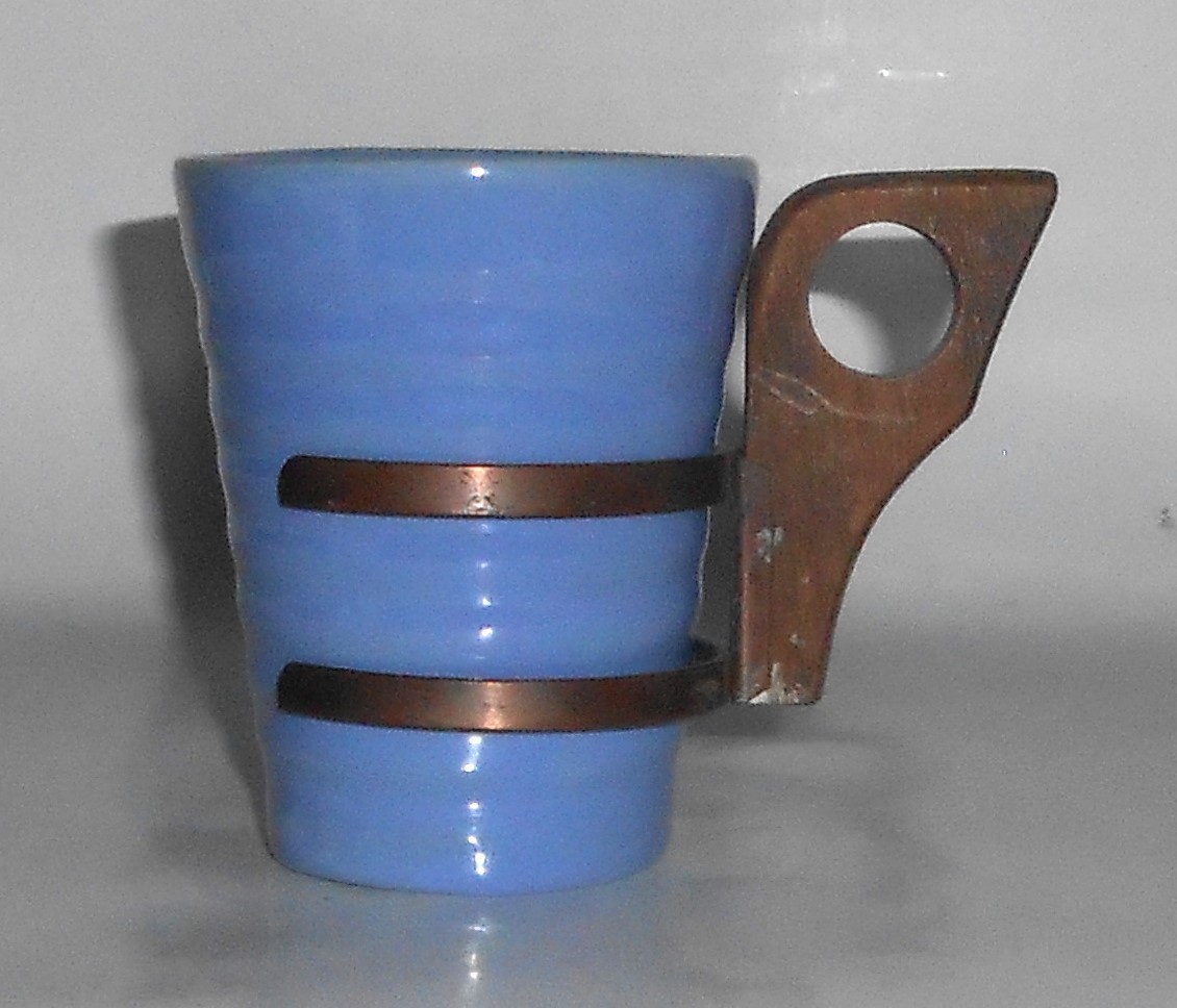 VINTAGE Bauer Pottery Ring Ware 6 Oz DELPH Tumbler w/Handle