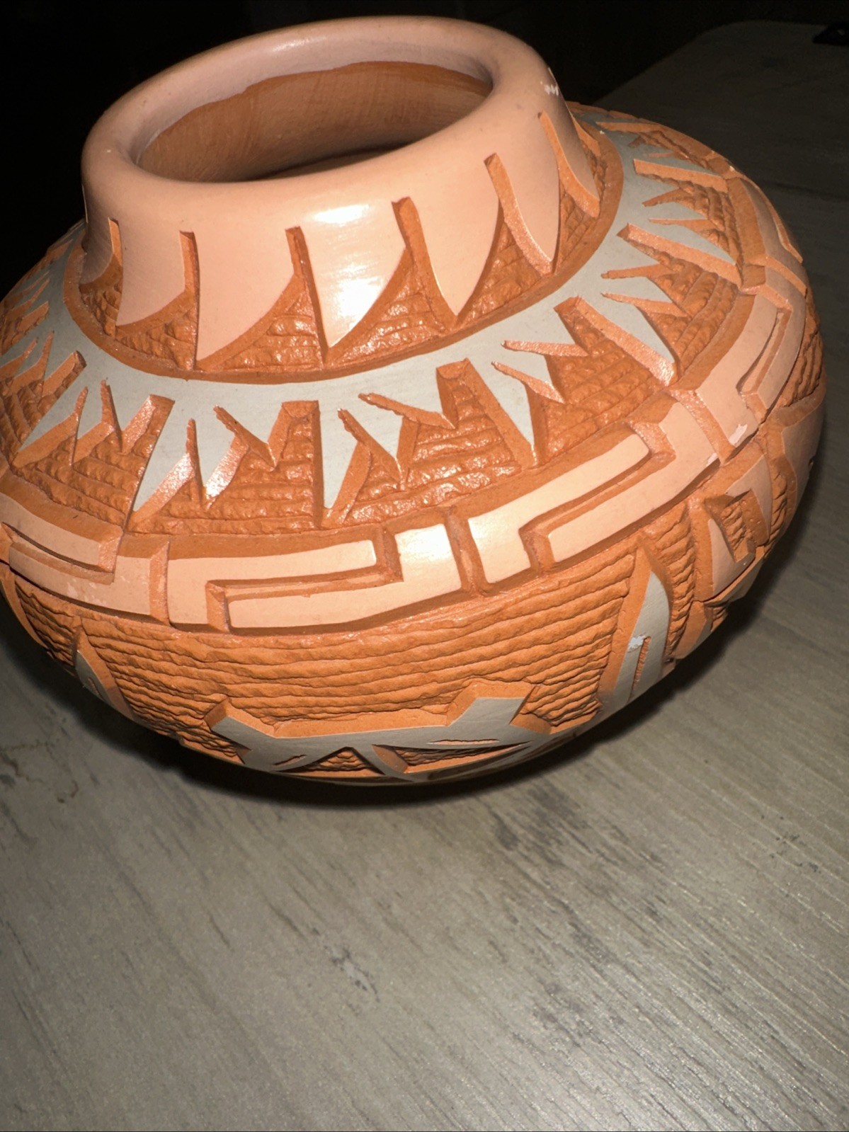 Laguna New Mexico Art Pottery Vase made & signed by P.K. Lucario 1993
