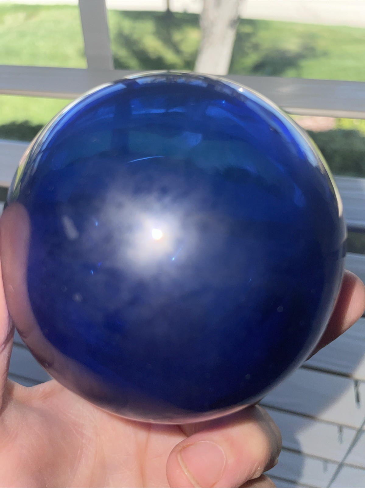 Vintage Artisan Glass Hand Blown Cobalt BlueGlass Sphere/Orb Fishing 3” Diameter