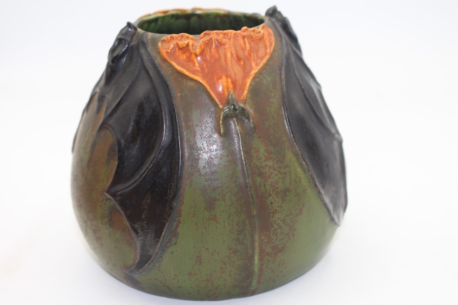 Ephraim Faience Hand Made Pottery Dream Time Bat Ceramic Vase