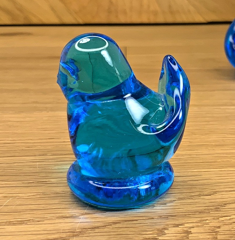 Leo Ward Bluebirds of Happiness Flower Glass Figurines Signed Set 1995 1998 2001