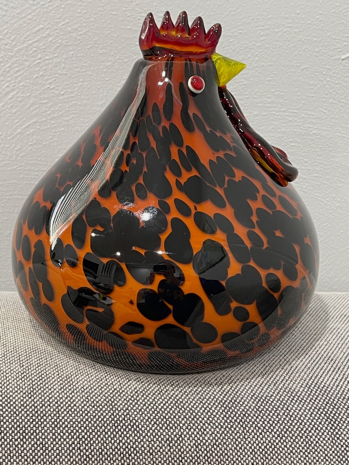 Large Art Glass Chicken / Rooster Sculpture