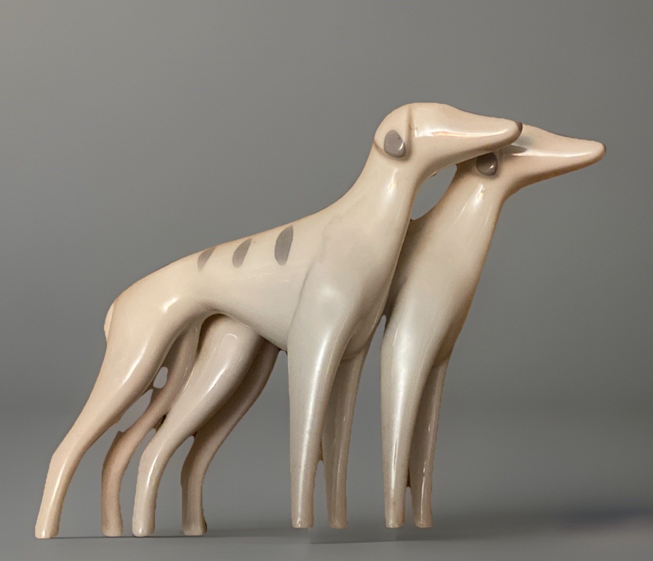 60’s SGRAFO CREAZIONI MODERN SightHound Whippet Dalmatian Dogs Figurine Germany