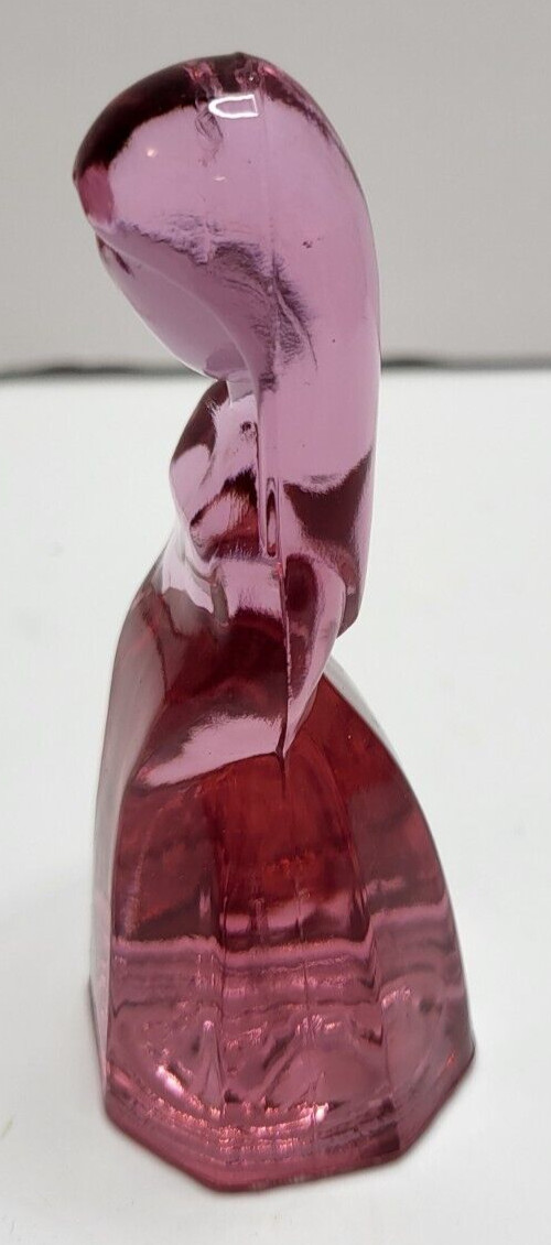 1981 Jenny Doll Girl Glass Collectible Mosser Vi Hunter Cranberry Ice 4.25”