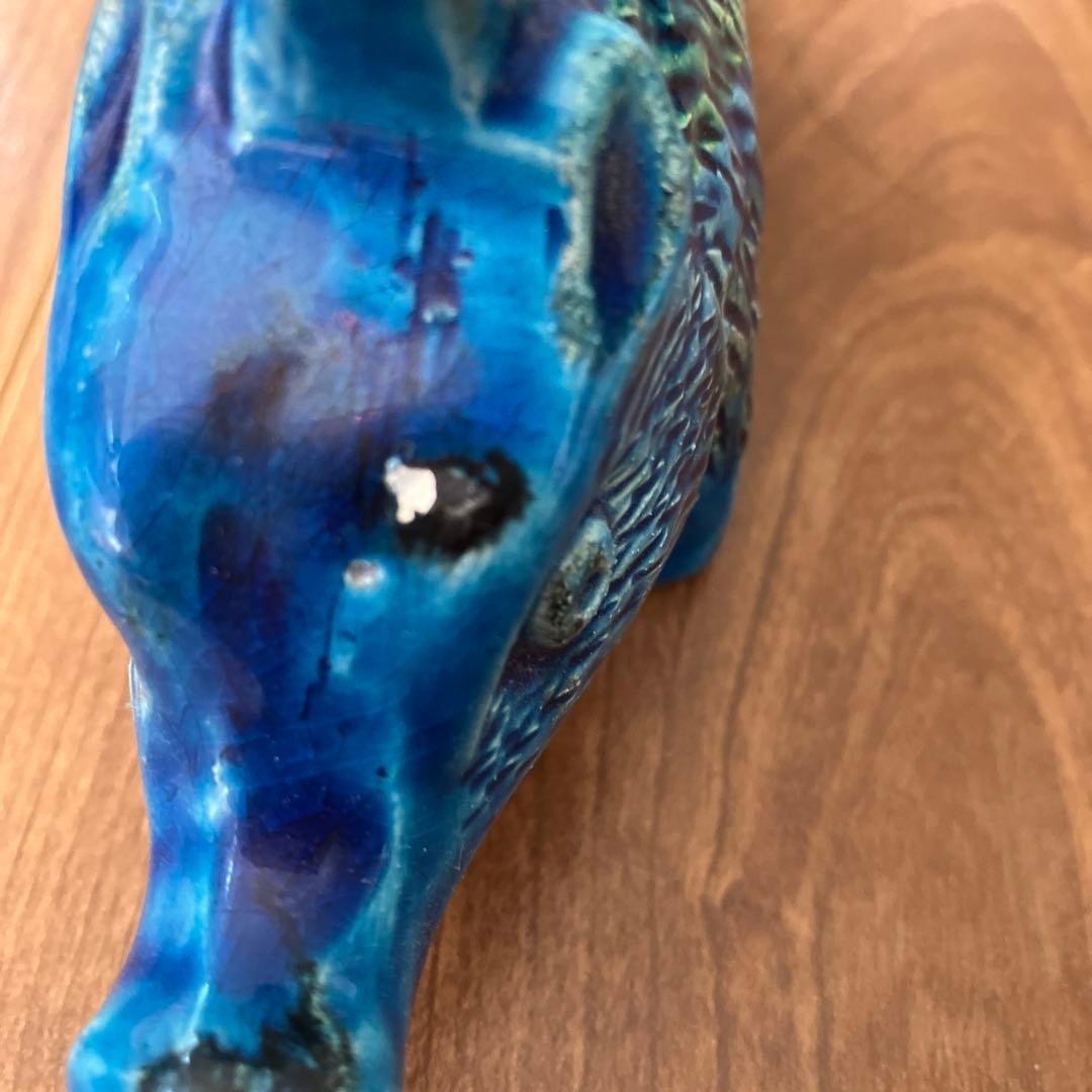 FLAVIA BITOSSI Rimini Blue Wild Boar Figurine Interior 6.1×H3.1in Rare