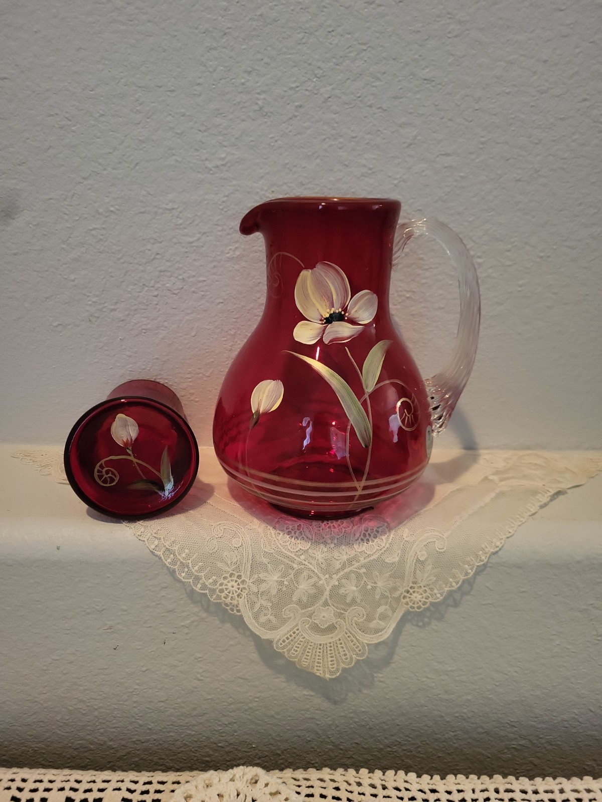 Fenton 2008 Floral Fantasy on Ruby Guest Set # 8100 AO 91/250 Tumble Up Signed