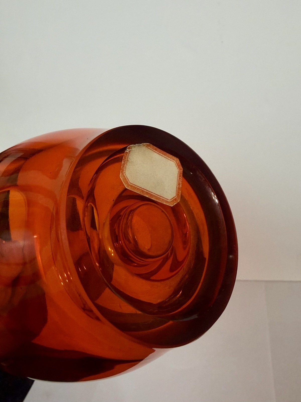 Viking Glass Persimmon Orange Taperglow Candle Holder Epic Series 16.5″ MCM