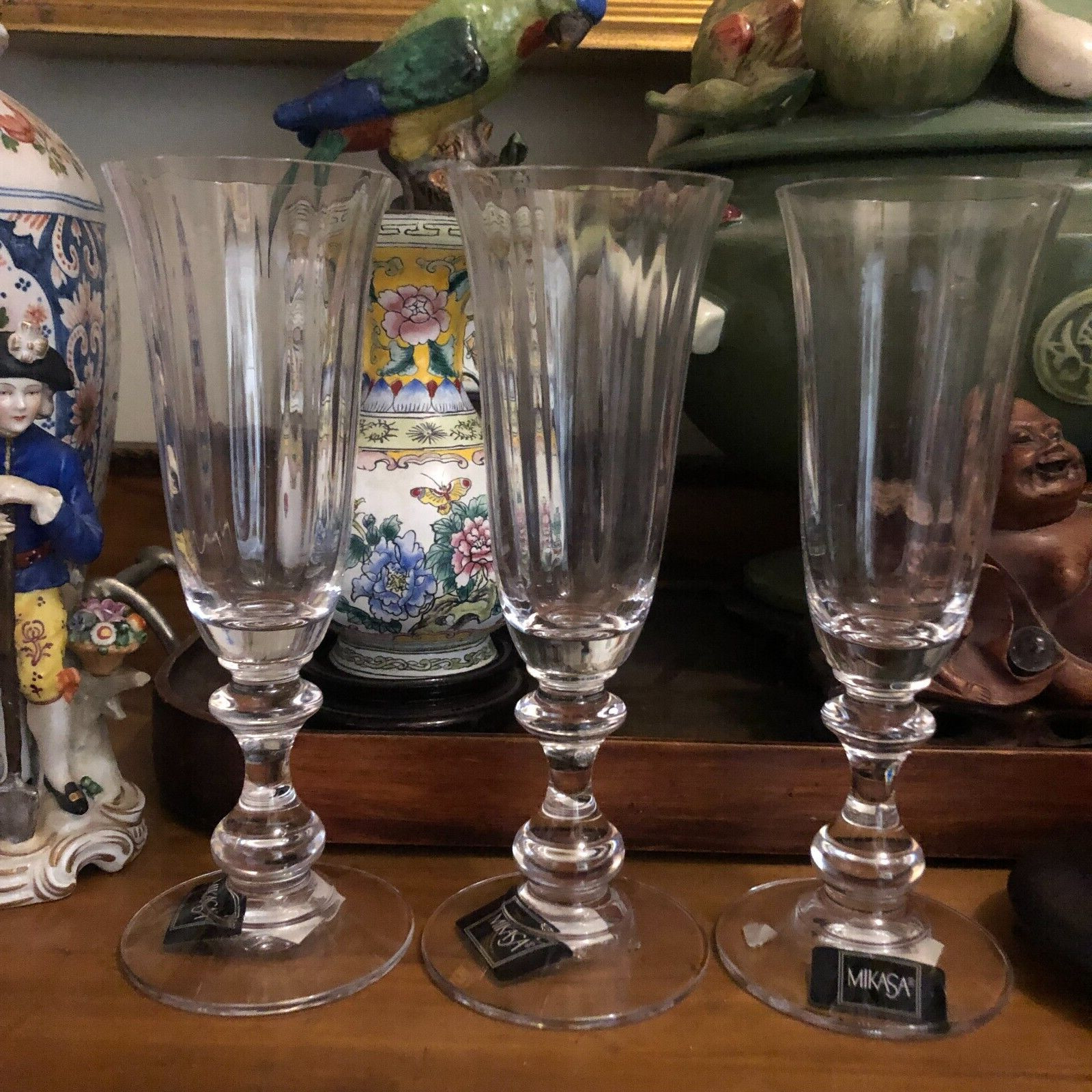 Lovely Set of 3 Mikasa French Countryside Champagne Flutes Glasses