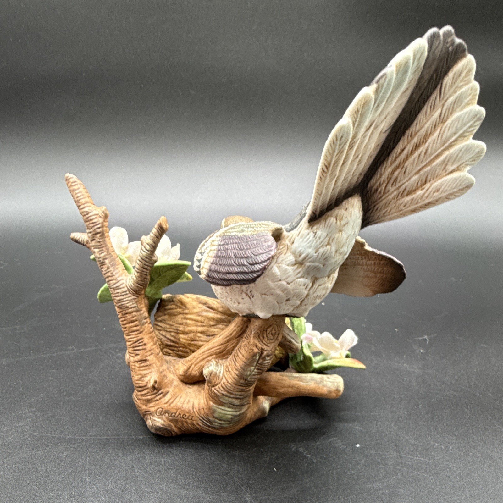 Andrea by Sadek Mockingbird figurine w/ nest & eggs, 9648, 1996