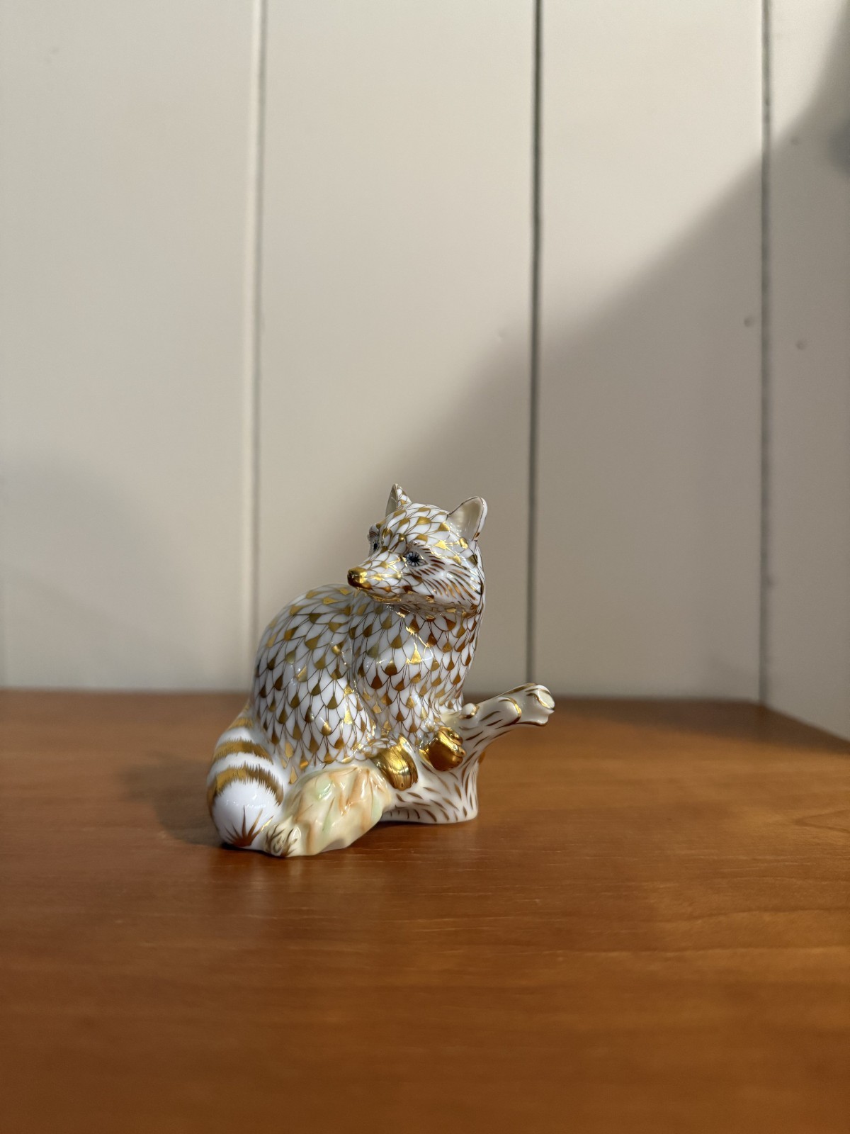 Herend Guild Raccoon Gold Fishnet