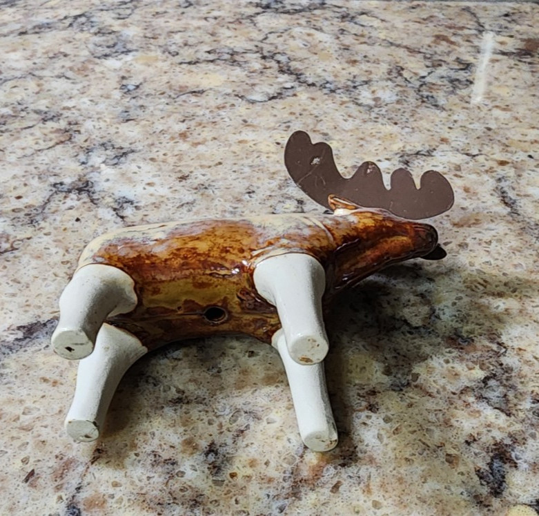 Crate And Barrel Pottery Moose Ornament Hanging NWT