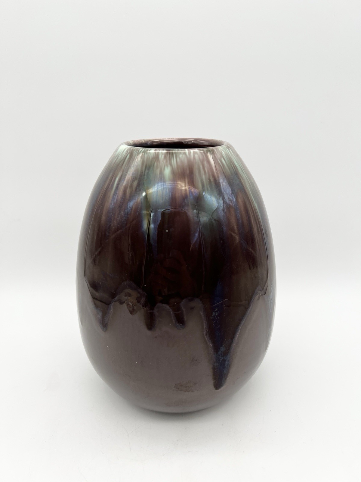 Vintage Royal Hickman California Art Pottery Drip Glaze Vase Iridescent MCM