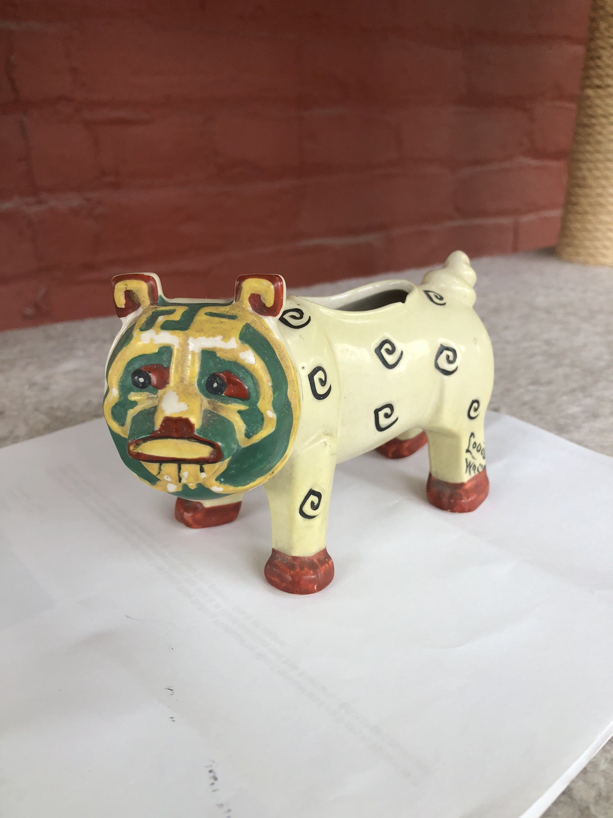 VERY RARE 1914 LOUIS WAIN “LUCKY BULLY BULLDOG” VASE**NICE UNRESTORED ORIGINAL**