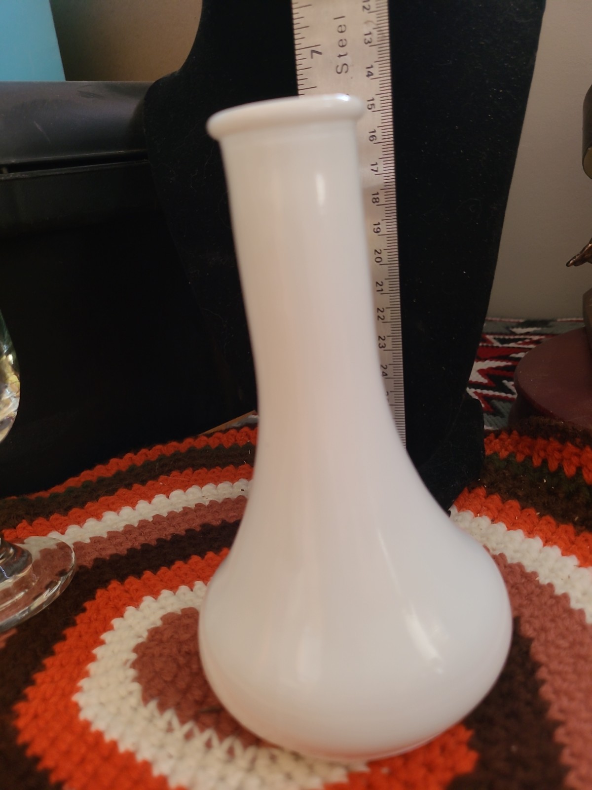 Vintage Hoosier 4061 White Glass Bud Vase 6” USA.