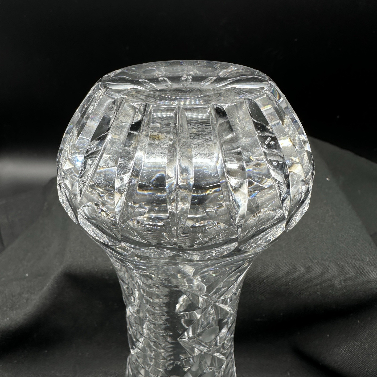 Vintage Hand Cut Lead Crystal Bud Vase 7″ German Bleikristall Style Starburst