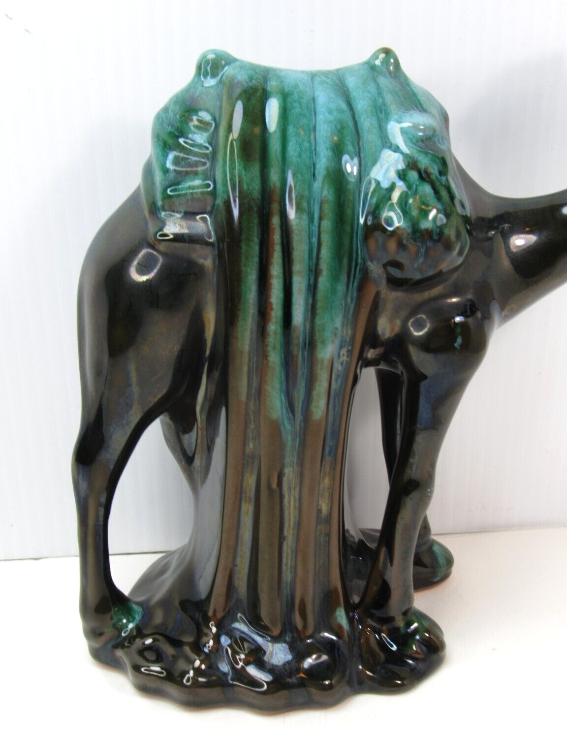 Vtg RARE Standing Camel Figurine Blue Mountain Pottery BMP Canada Green Glaze