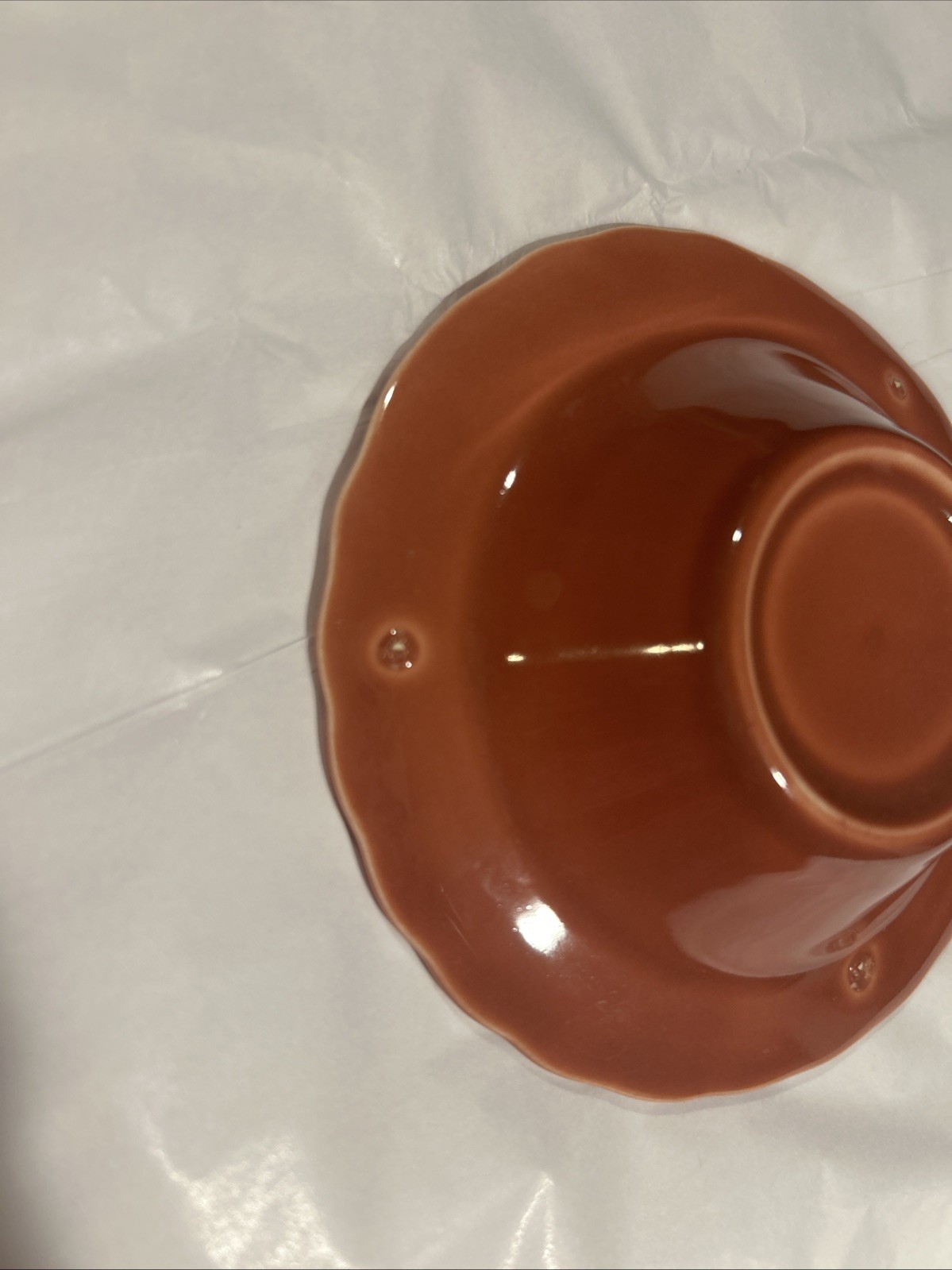 Vtg Homer Laughlin Harlequin Basketweave Ashtray Original Rose Glaze 1930s HLC
