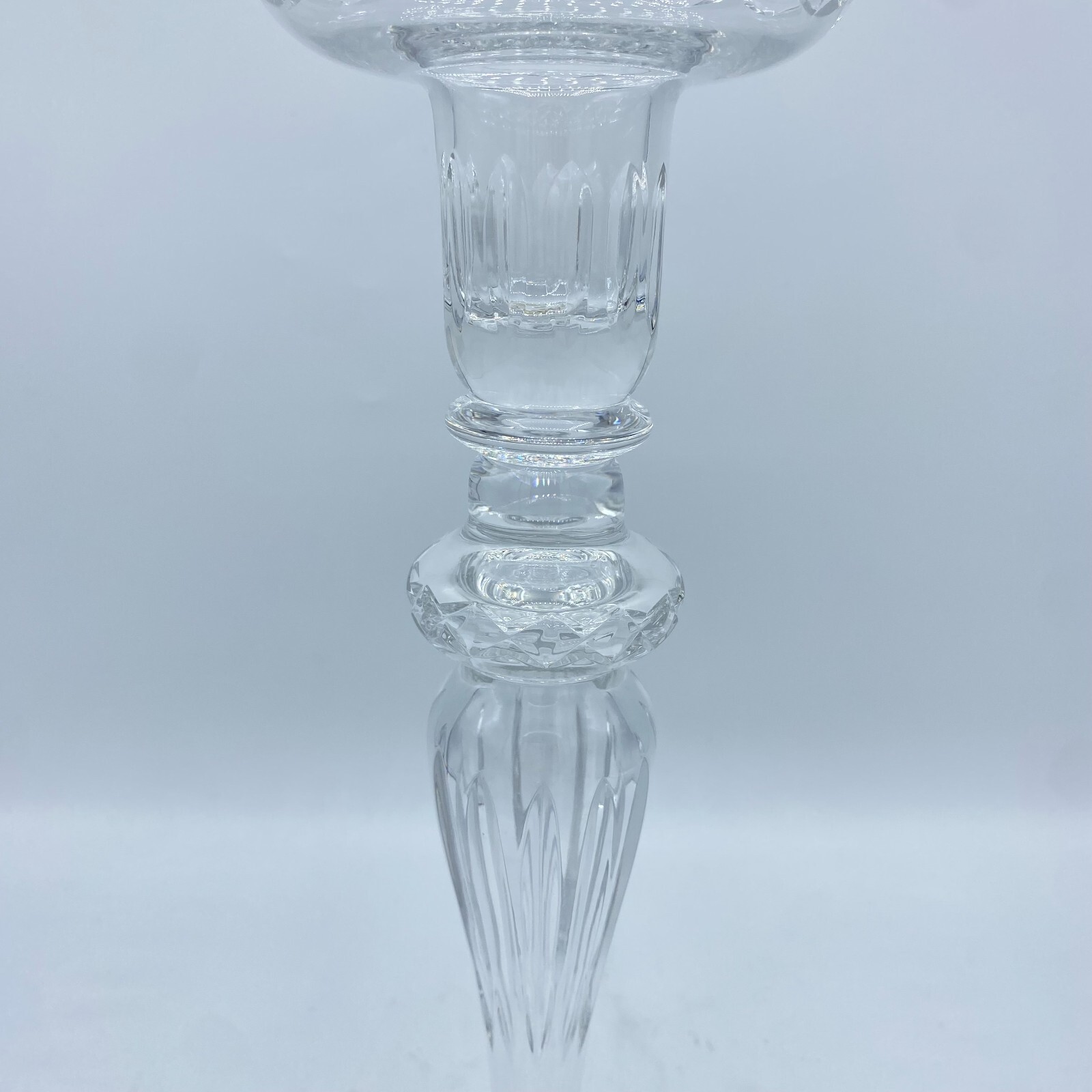 Design Guild Cut Crystal 12” Candlestick Holder Etched Label Hungary