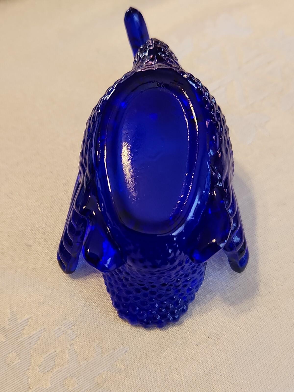 VINTAGE COLLECTIBLE IMPERIAL GLASS COBALT BLUE SWAN 4inx 2.25 in