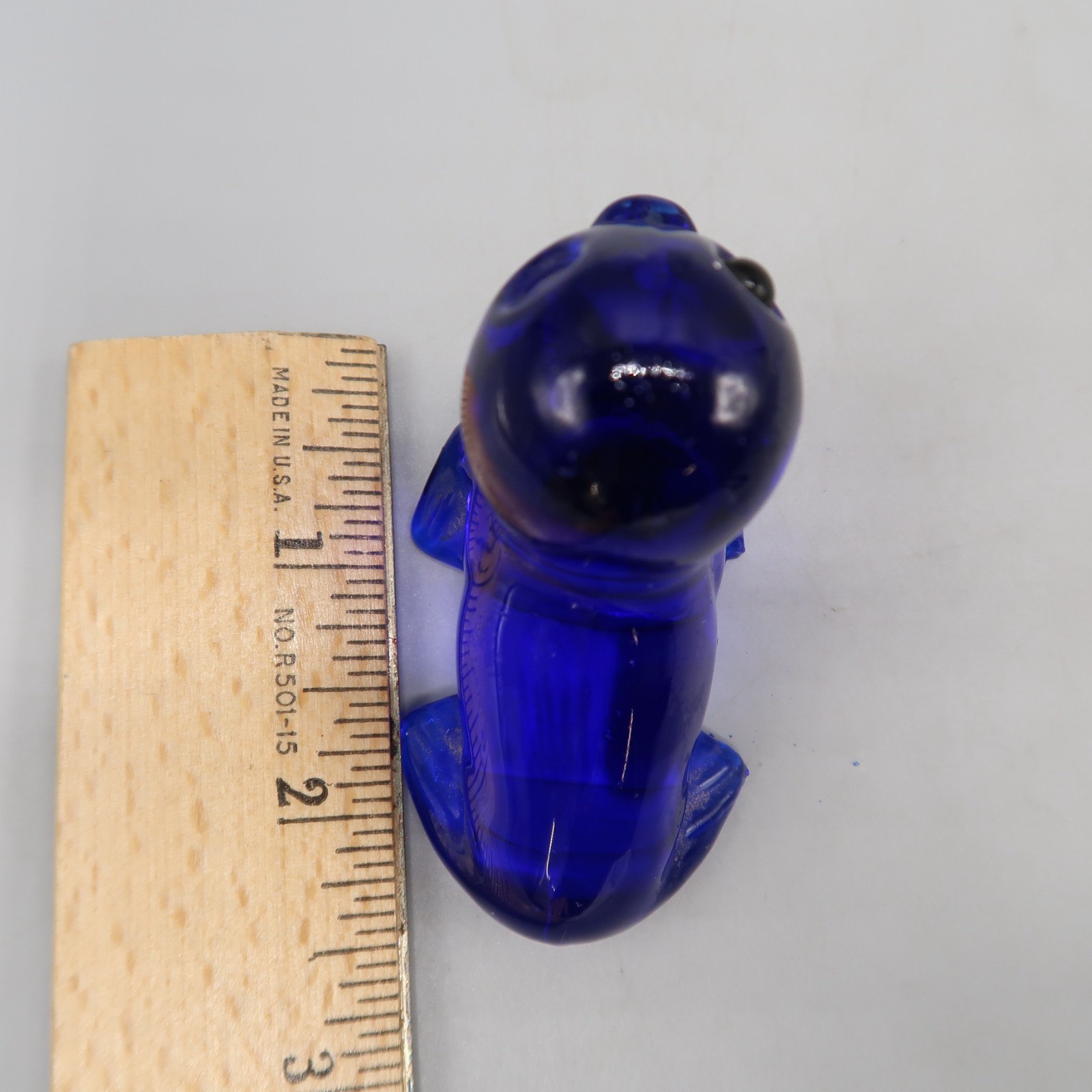 Cobalt Blue Baby Seals 2 inches long Paper weight Art Glass missing eye