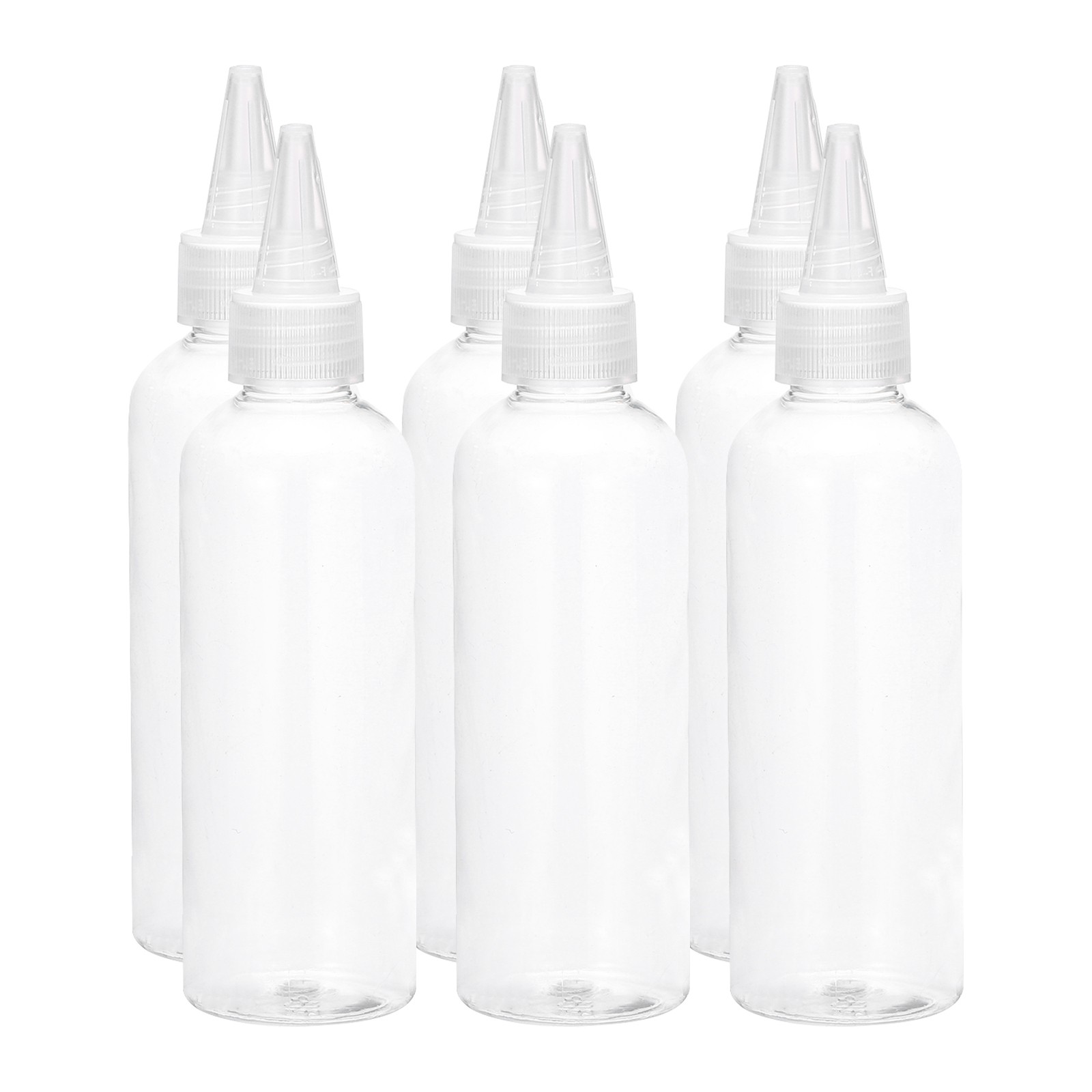 6 Pack 105ml/3.7oz Dispensing Bottles Plastic Measurement Squeeze Bottle