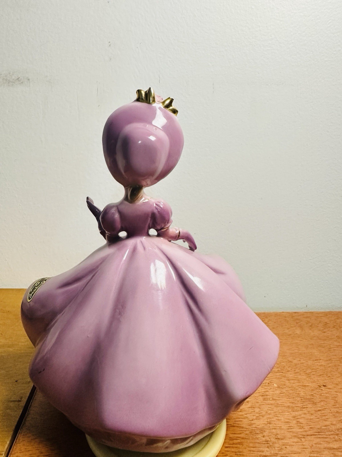 Vintage Josef Originals Lady Figurine Music Box Pink Dress – Not Working