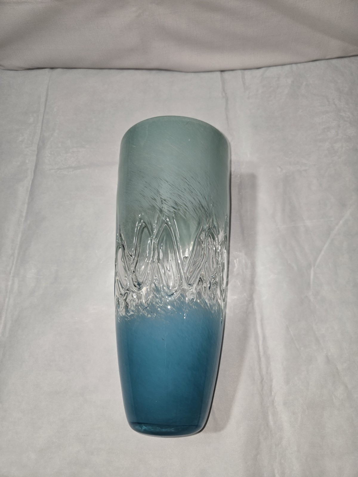 Murano Hand Blown Art Glass Multi Color Green Clear and Blue 14 H x 6 W