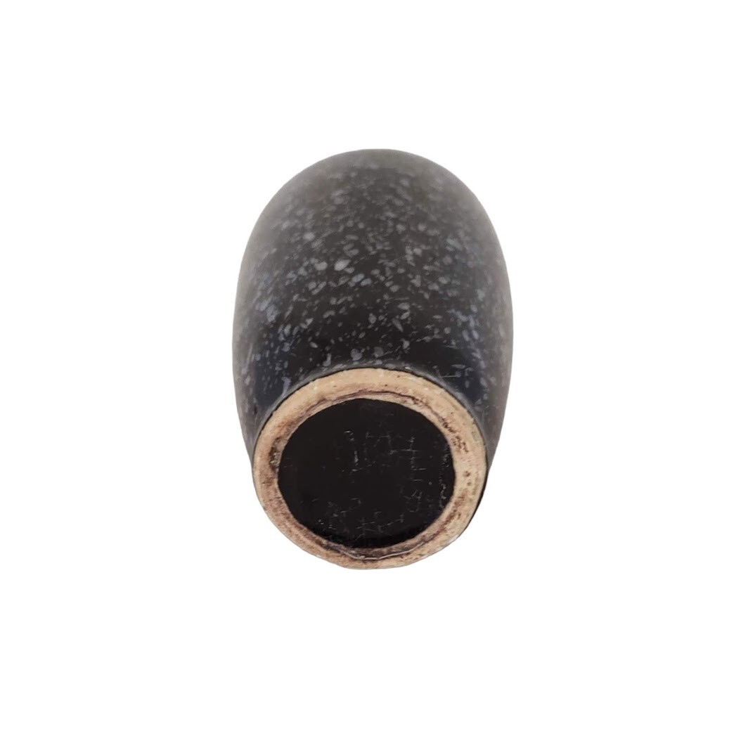 Vintage Art Deco Vase Black with Blue and White Crystals Speckled throughout