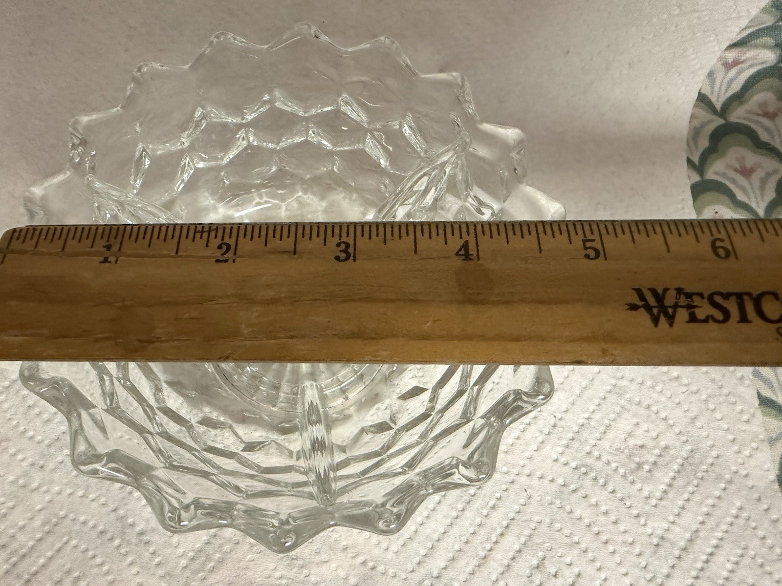 Fostoria AMERICAN Votive Holder Clear Cubist 5”x 2.5” RARE Ex Condition