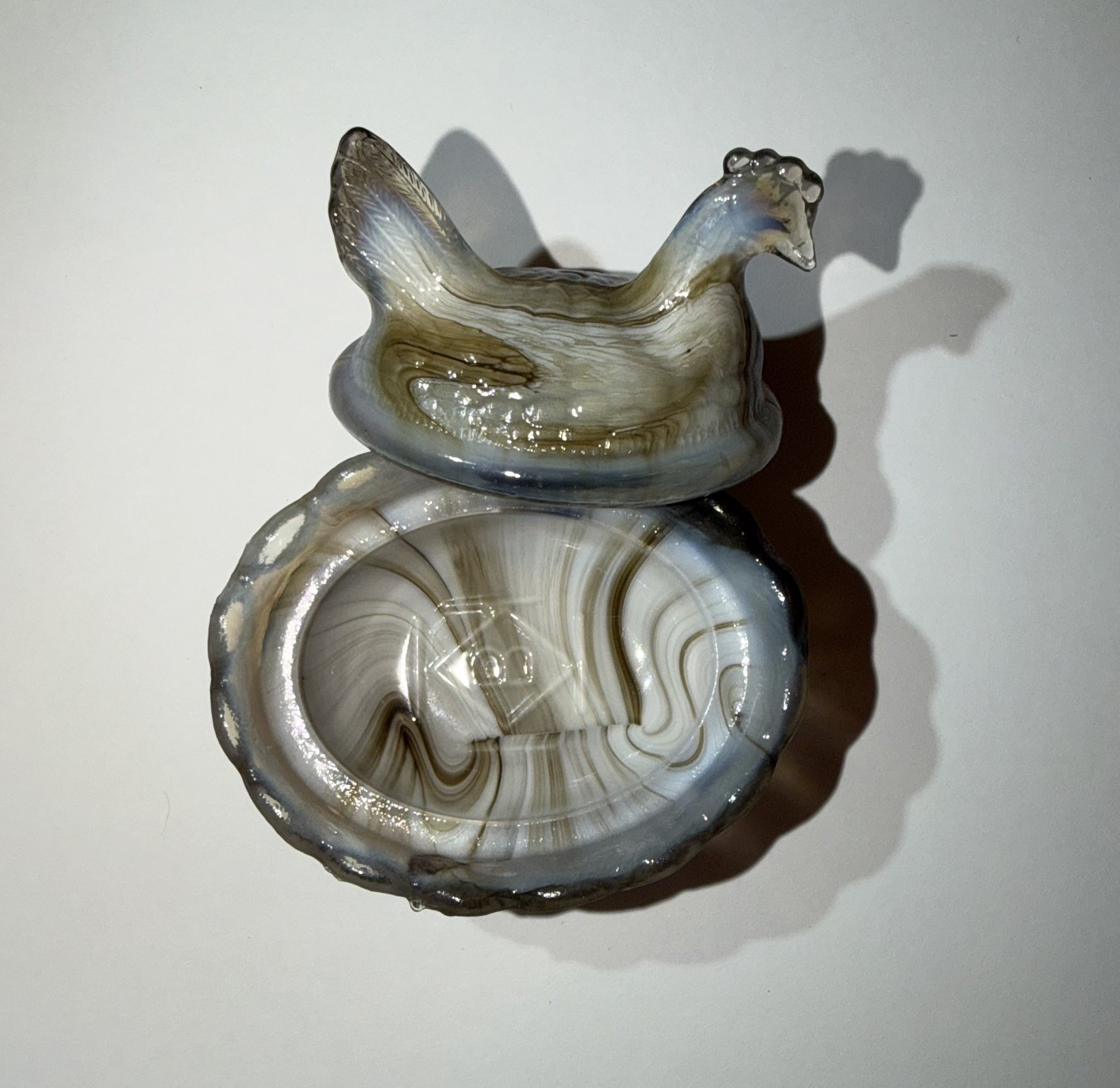 Boyd Glass Hen on Nest Chick Salt Toffee Slag #170 RARE