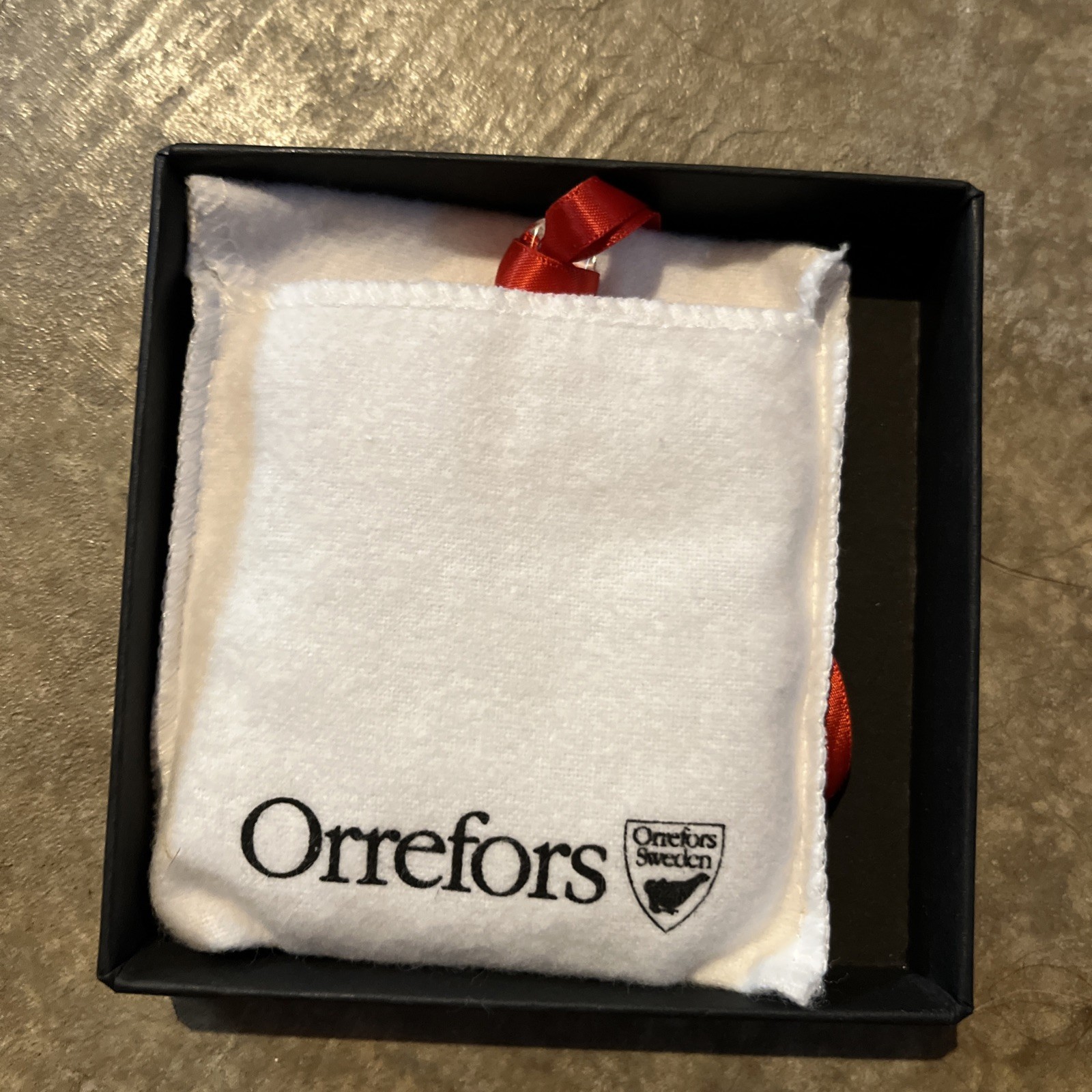 Orrefors Sweden Santa Snowman No. 2 in Series Glass Ornament Original Box