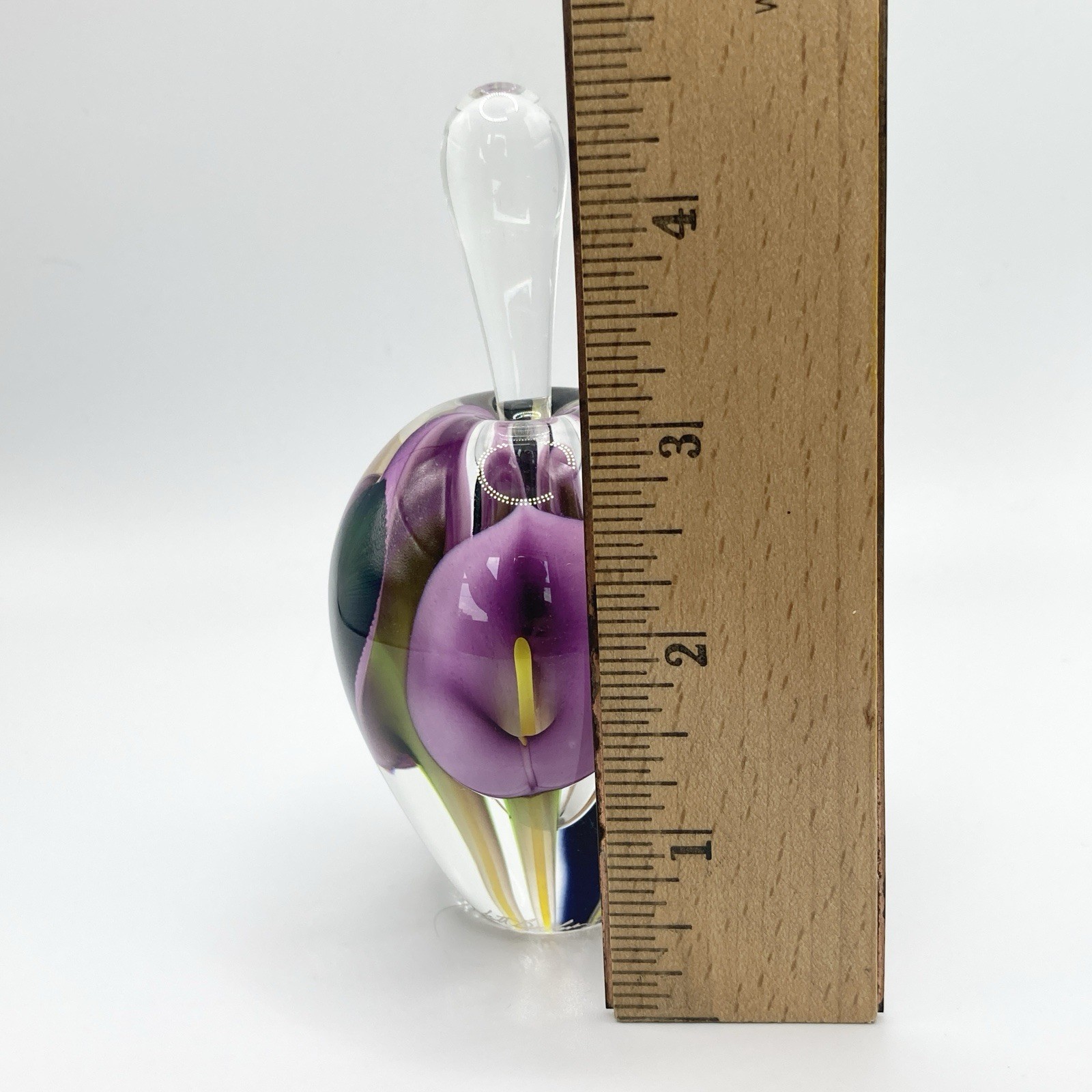 Lotton Studios Scott Bayless Calla Lily Art Glass Paperweight Perfume Bottle