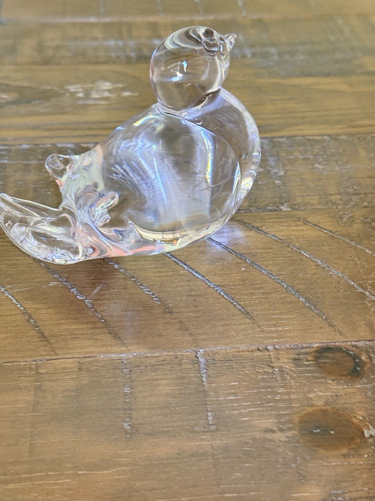 Vintage Signed Vilca Italy Lead Crystal Bird Figurine Hand Blown 3.25” inch
