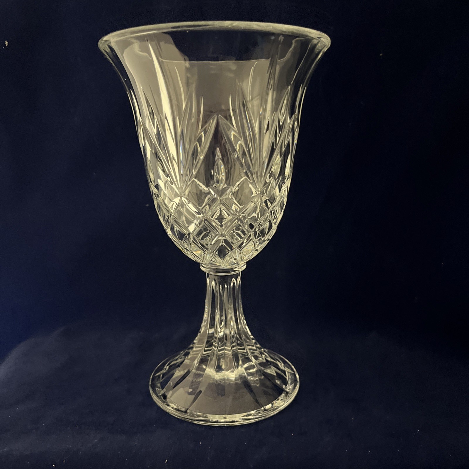 Vintage Godinger Lexington Crystal Open Hurricane Candle Holder / Vase(s) 7 1/2″