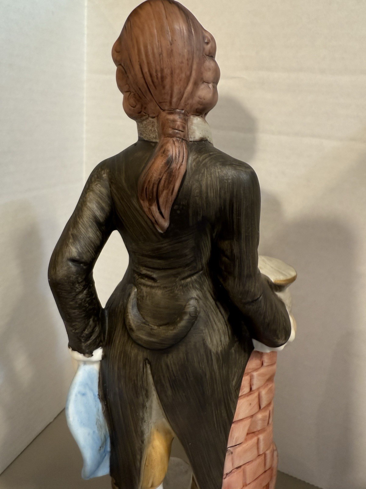 Vintage Unbranded Bisque Colonial 12” Figurine – Matte Finish