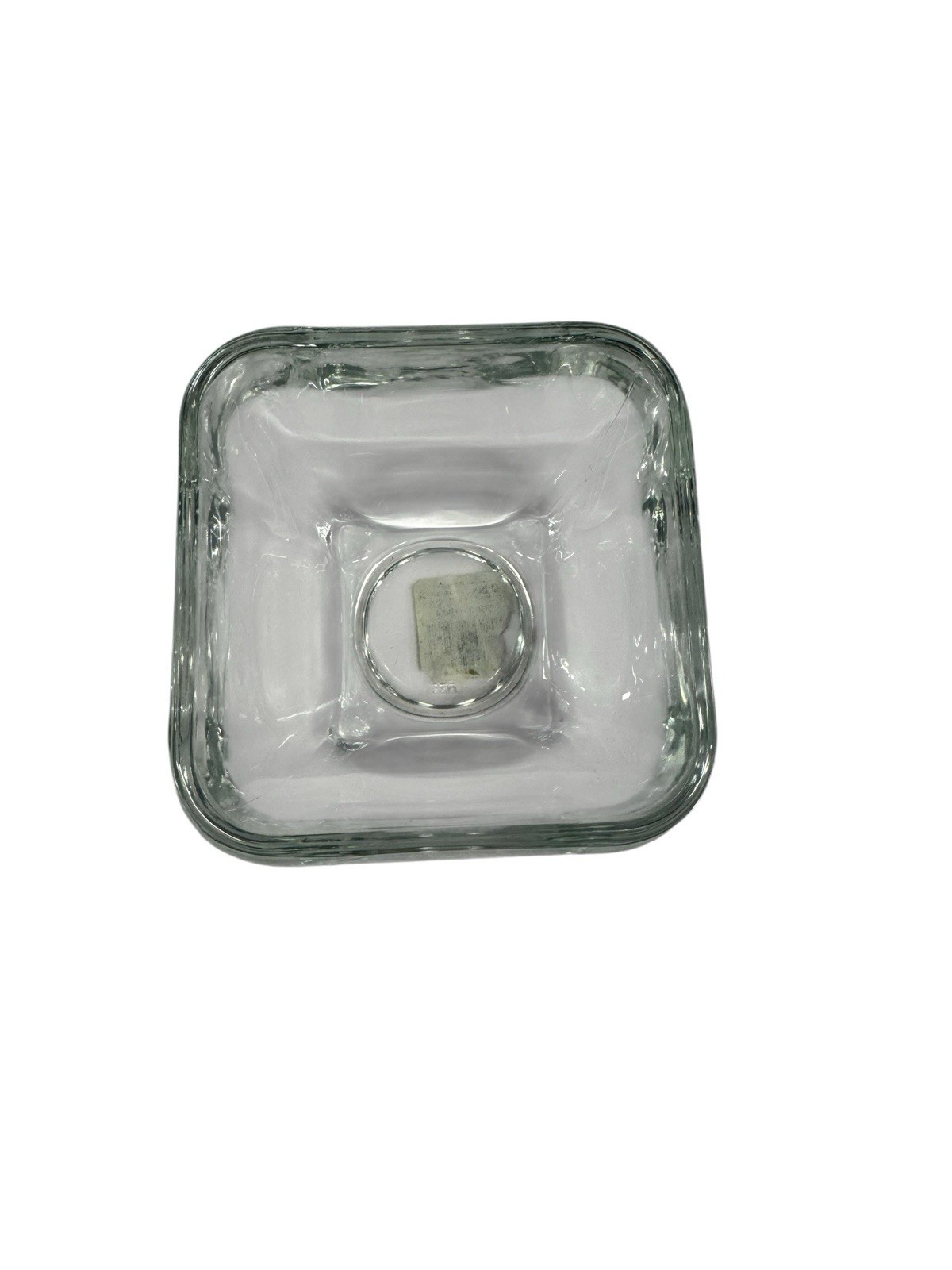 Libbey Heavy Glass Vase Clear Curved Tapered Large Square Votive Bowl 4.75″ New