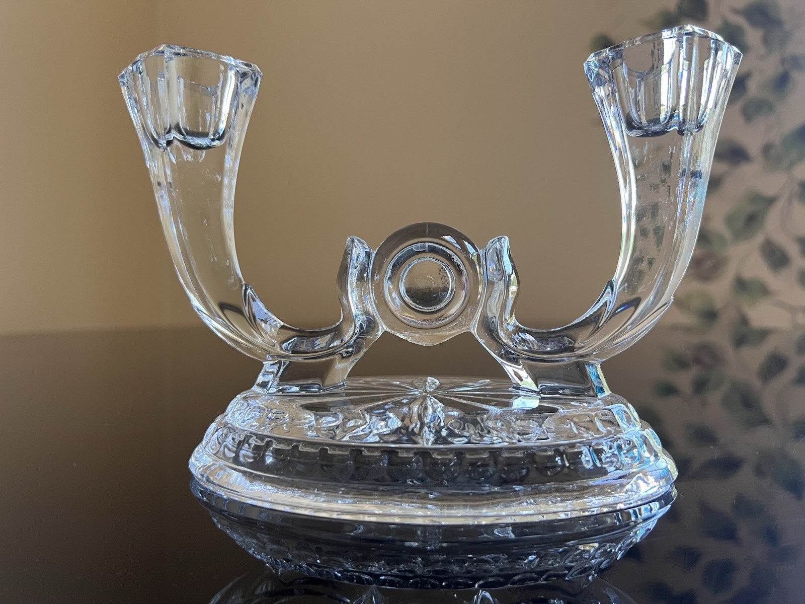 Vintage Buder Bleikristall 24% Lead Crystal Double Candelabra – W. Germany MCM