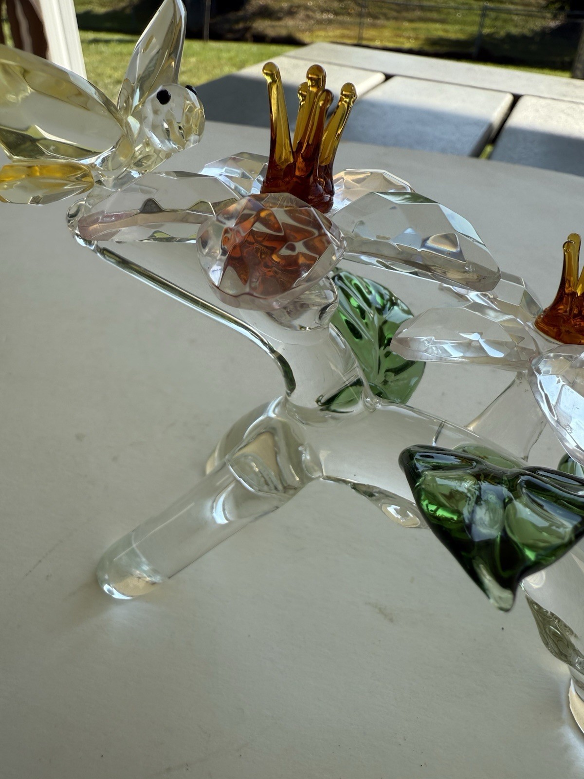 Vintage Shannon Crystal by Godinger “Flowers and Butterflys” Crystal Sculpture
