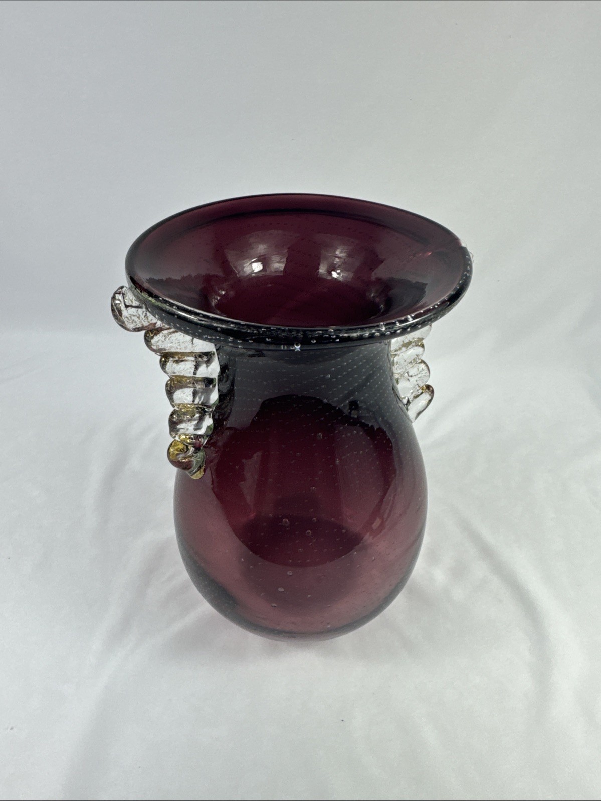 Ercole Barovier Murano Bubble Inclusion Vase Italian Martinuzzi Style