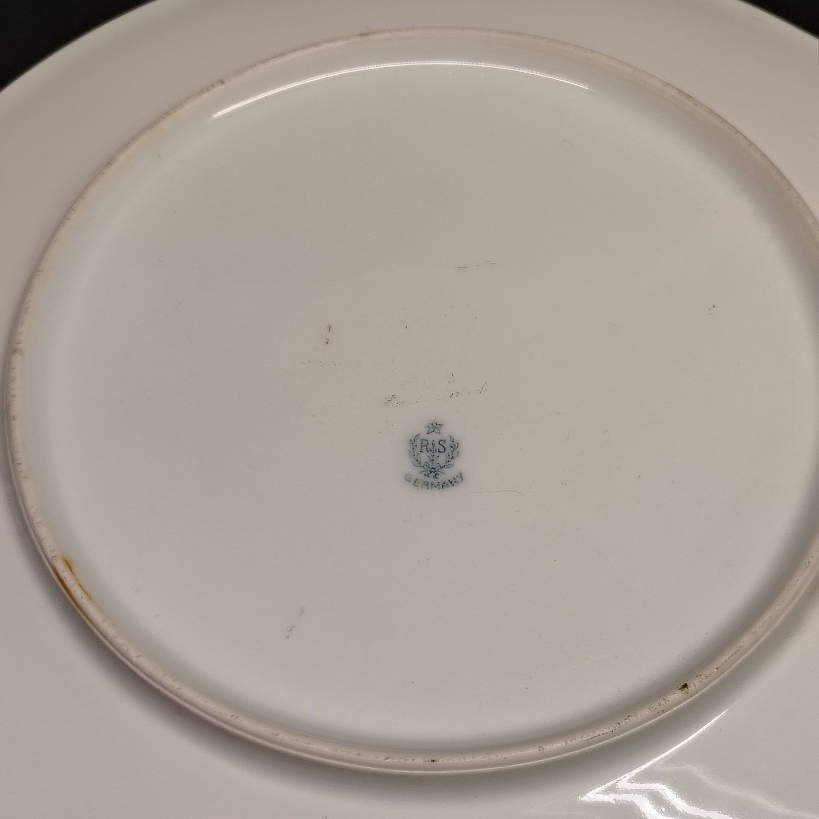 Antique RS Germany Hand painted Pk Roses. Gold Edge Dbl Handled 10” Cake Plate