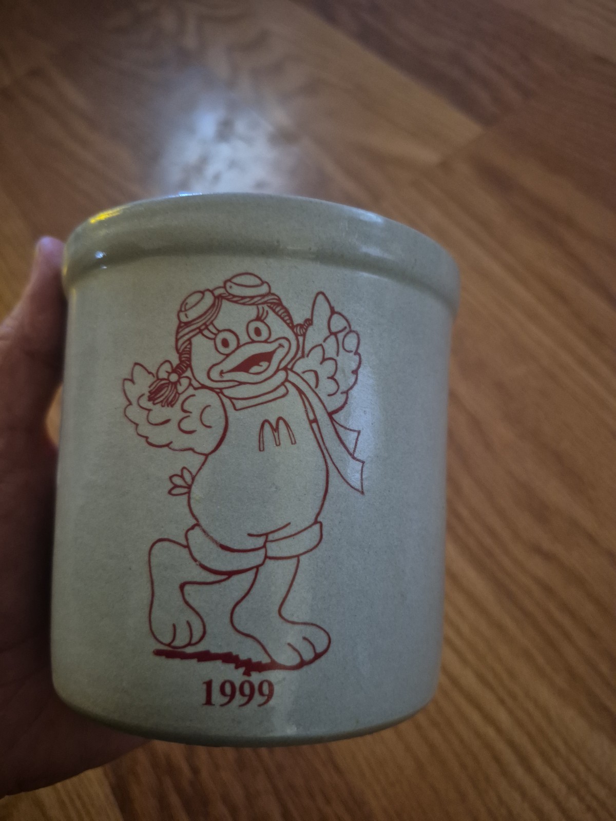 Baby Birdie McDonalds Red Wing Crock 4″ X 4″