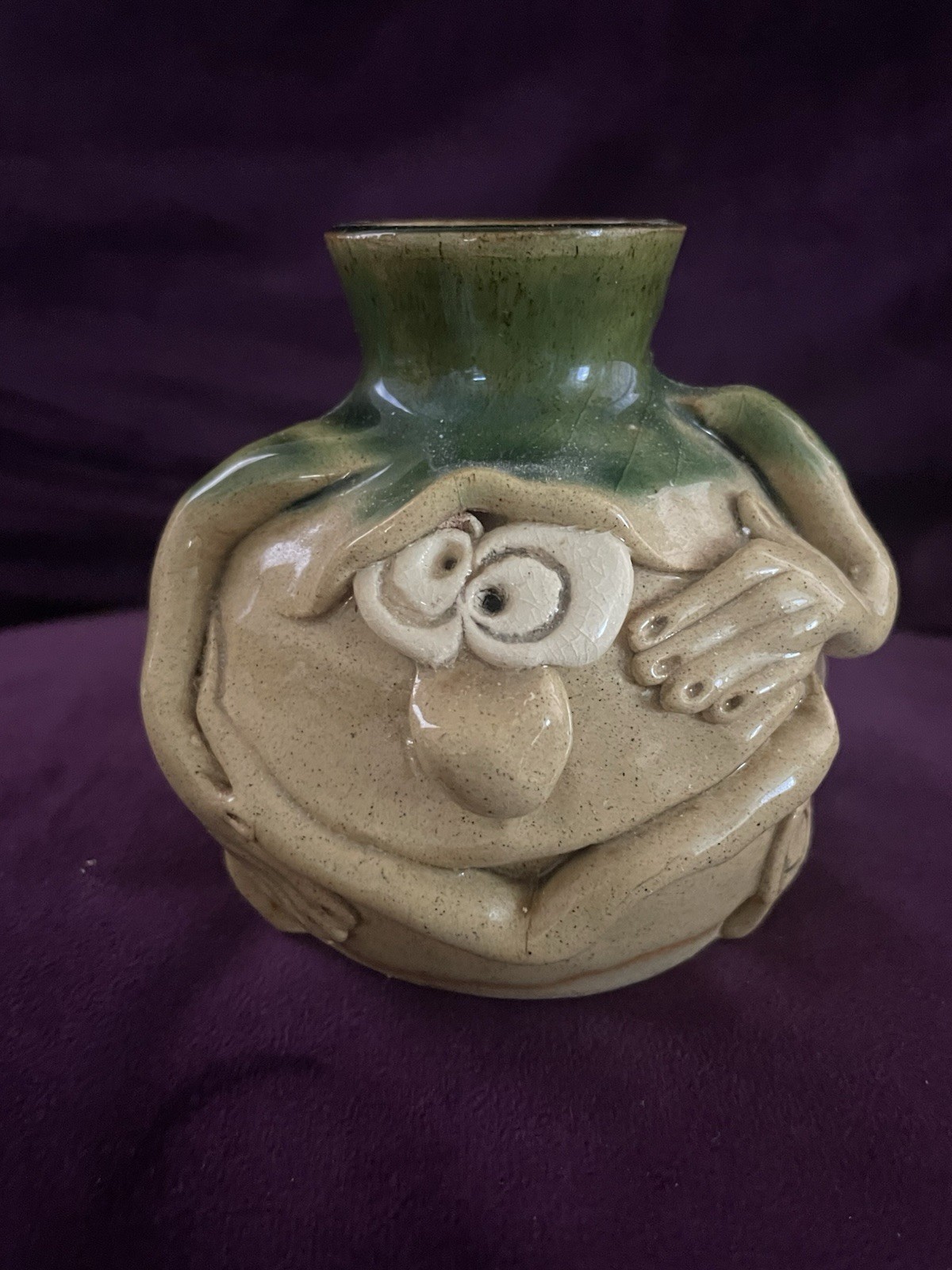 “Pretty Ugly Pottery” Whimsical Face Pot from Wales-Early to Mid 20th Century-4”