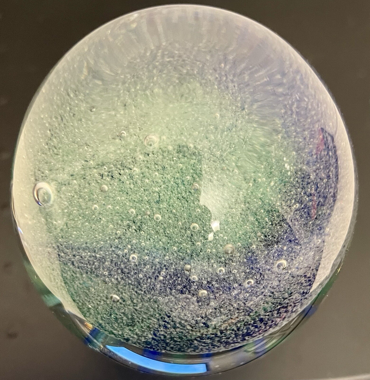 Blue & Green Glow in the Dark Jelly Fish Paperweight 4.75” tall EUC!