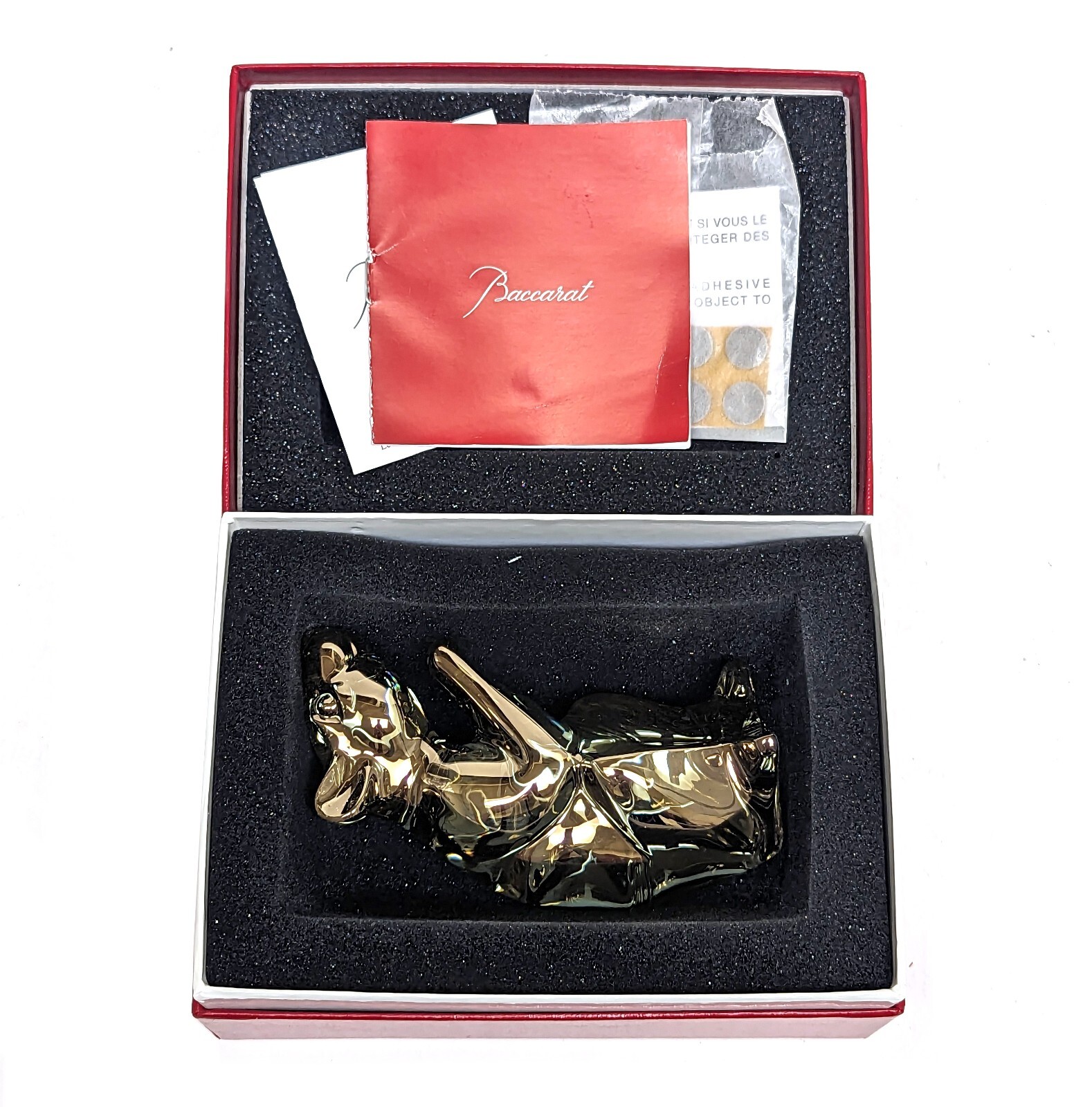New 2020 Baccarat Zodiaque 2813062 Gold Metallic Crystal Zodiac Rat 4″ Tall